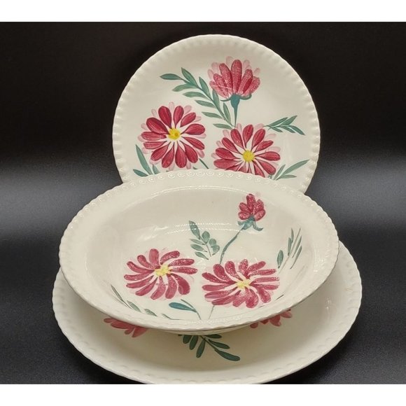 Blue Ridge Southern Potteries Plate10 In Serving Bowl 9 In Salad Soup Bowl 8 In - Picture 1 of 6